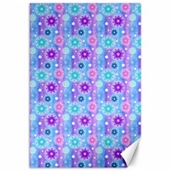 Flowers Light Blue Purple Magenta Canvas 20  X 30 