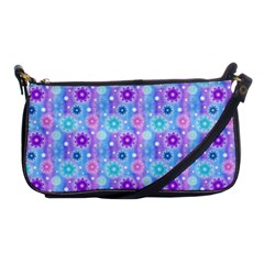 Flowers Light Blue Purple Magenta Shoulder Clutch Bag by Pakrebo