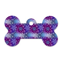 Snow White Blue Purple Tulip Dog Tag Bone (two Sides) by Pakrebo