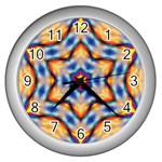 Pattern Abstract Background Art Wall Clock (Silver) Front