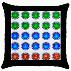 Vector Round Image Color Button Throw Pillow Case (black) by Pakrebo