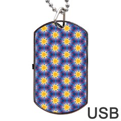 Graphic Pattern Seamless Dog Tag USB Flash (One Side)