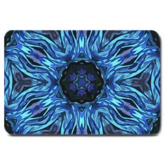 Background Blue Flower Large Doormat  by Pakrebo