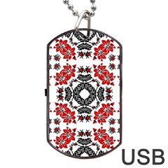 Ornament Seamless Pattern Element Dog Tag Usb Flash (two Sides)