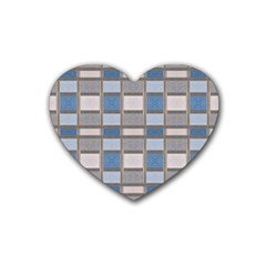 Abstract Seamless Fabric Blue Heart Coaster (4 Pack)  by Pakrebo