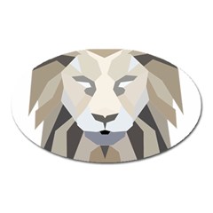 Polygonal Low Poly Lion Feline Oval Magnet