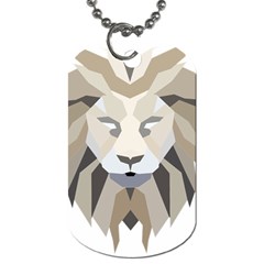 Polygonal Low Poly Lion Feline Dog Tag (One Side)