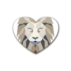 Polygonal Low Poly Lion Feline Heart Coaster (4 pack) 