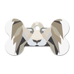 Polygonal Low Poly Lion Feline Dog Tag Bone (One Side)