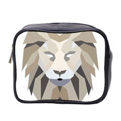 Polygonal Low Poly Lion Feline Mini Toiletries Bag (Two Sides)