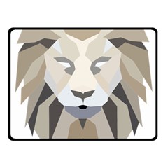 Polygonal Low Poly Lion Feline Fleece Blanket (Small)