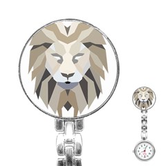 Polygonal Low Poly Lion Feline Stainless Steel Nurses Watch