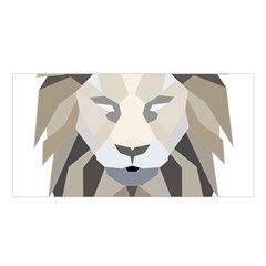 Polygonal Low Poly Lion Feline Satin Shawl