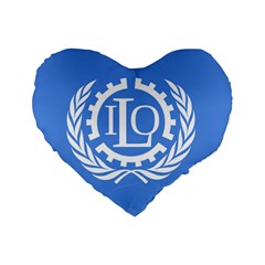 Flag Of International Labour Organization Standard 16  Premium Heart Shape Cushions by abbeyz71