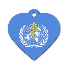 Flag Of World Health Organization Dog Tag Heart (one Side) by abbeyz71