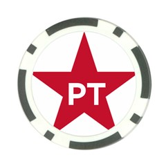 Logo Of Brazil Workers Party Poker Chip Card Guard by abbeyz71