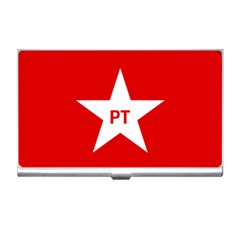 Flag Of Brazil Workers Party Business Card Holder