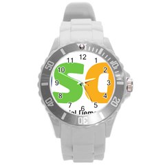 Logo Of Brazil Social Democratic Party Round Plastic Sport Watch (l) by abbeyz71