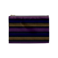 Stripes Pink Yellow Purple Grey Cosmetic Bag (Medium)