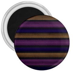 Stripes Pink Yellow Purple Grey 3  Magnets by BrightVibesDesign