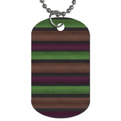 Stripes Green Brown Pink Grey Dog Tag (one Side) by BrightVibesDesign