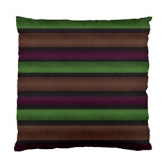 Stripes Green Brown Pink Grey Standard Cushion Case (one Side) by BrightVibesDesign