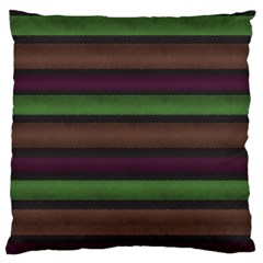 Stripes Green Brown Pink Grey Standard Flano Cushion Case (two Sides) by BrightVibesDesign