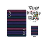 Stripes Pink Purple Teal Grey Playing Cards 54 (Mini) Front - Spade2