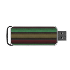 Stripes Green Red Yellow Grey Portable Usb Flash (two Sides) by BrightVibesDesign