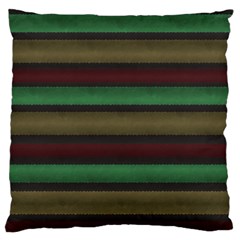 Stripes Green Red Yellow Grey Standard Flano Cushion Case (two Sides) by BrightVibesDesign