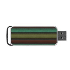 Stripes Green Yellow Brown Grey Portable Usb Flash (two Sides) by BrightVibesDesign