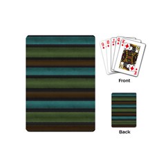 Stripes Teal Yellow Brown Grey Playing Cards (mini) by BrightVibesDesign