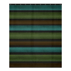 Stripes Teal Yellow Brown Grey Shower Curtain 60  X 72  (medium)  by BrightVibesDesign