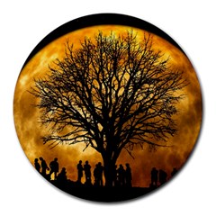 Met By Moonlight Round Mousepads by WensdaiAmbrose