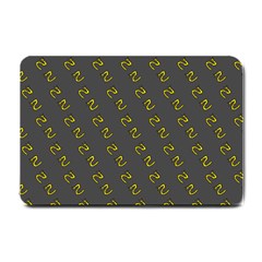 No Step On Snek Pattern Charcoal Dark Gray Background Meme Small Doormat by snek