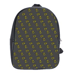 No Step On Snek Pattern Charcoal Dark Gray Background Meme School Bag (large) by snek