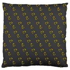 No Step On Snek Pattern Charcoal Dark Gray Background Meme Large Cushion Case (one Side) by snek