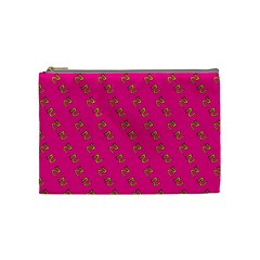 No Step On Snek Pattern Pink Background Meme Cosmetic Bag (medium) by snek