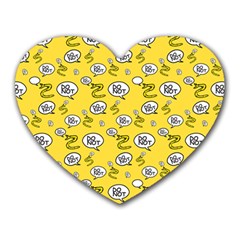 No Step On Snek Do Not Bubble Speech Pattern Yellow Background Meme Heart Mousepad by snek