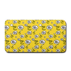 No Step On Snek Do Not Bubble Speech Pattern Yellow Background Meme Medium Bar Mat by snek