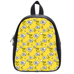 No Step On Snek Do Not Bubble Speech Pattern Yellow Background Meme School Bag (small) by snek