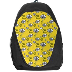 No Step On Snek Do Not Bubble Speech Pattern Yellow Background Meme Backpack Bag by snek