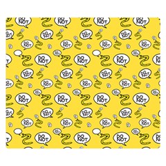 No Step On Snek Do Not Bubble Speech Pattern Yellow Background Meme Double Sided Flano Blanket (small) by snek