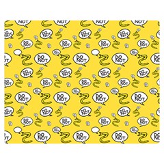 No Step On Snek Do Not Bubble Speech Pattern Yellow Background Meme Double Sided Flano Blanket (medium) by snek