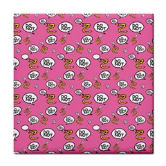 No Step On Snek Do Not Bubble Speech Pattern Pink Background Meme Tile Coaster by snek