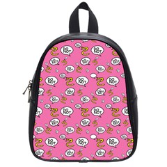 No Step On Snek Do Not Bubble Speech Pattern Pink Background Meme School Bag (small) by snek