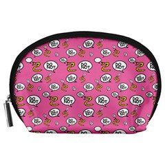 No Step On Snek Do Not Bubble Speech Pattern Pink Background Meme Accessory Pouch (large) by snek