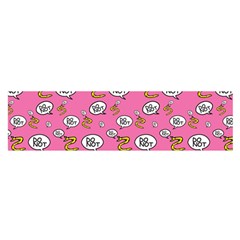 No Step On Snek Do Not Bubble Speech Pattern Pink Background Meme Satin Scarf (oblong)