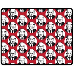 Trump Retro Face Pattern Maga Red Us Patriot Fleece Blanket (medium)  by snek