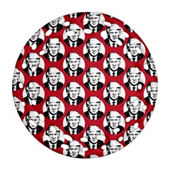 Trump Retro Face Pattern Maga Red Us Patriot Round Filigree Ornament (two Sides) by snek